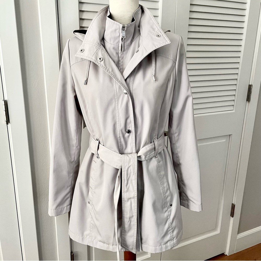 Nautica Water and Wind Resistant Raincoat Jacket Trench Lined Size M
